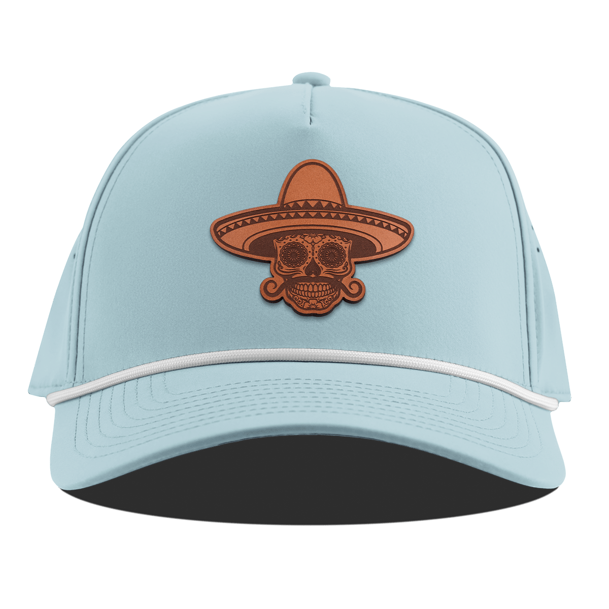 Sombrero Skull Curved 5 Panel Rope Sky Blue