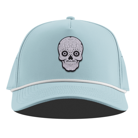Sugar Skull PVC Curved 5 Panel Rope Sky Blue