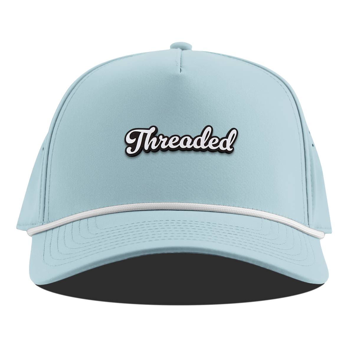 Threaded Script Curved 5 Panel Rope Sky Blue