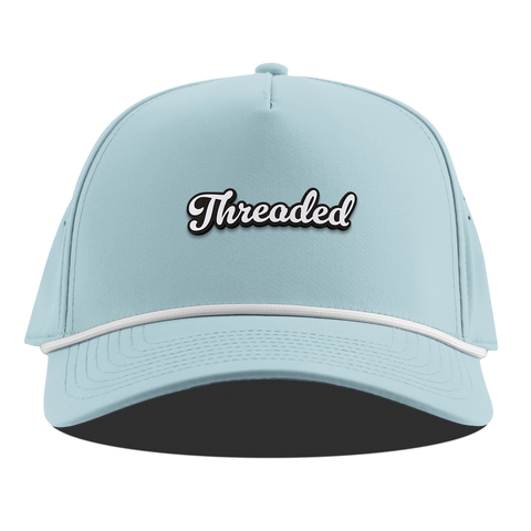 Threaded Script Curved 5 Panel Rope Sky Blue