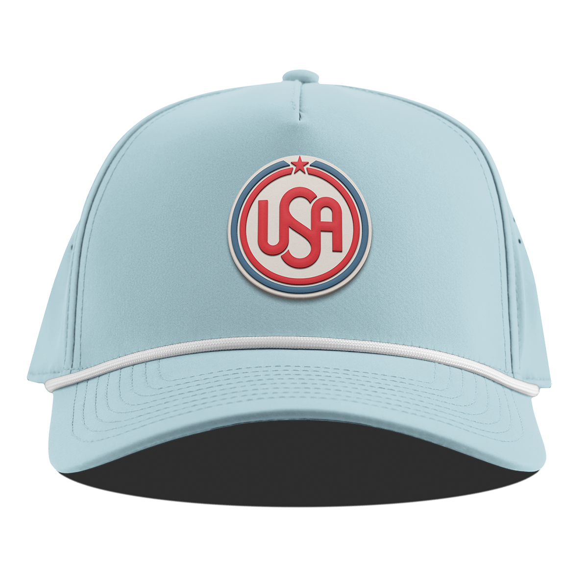 USA Icon Curved 5 Panel Rope Sky Blue