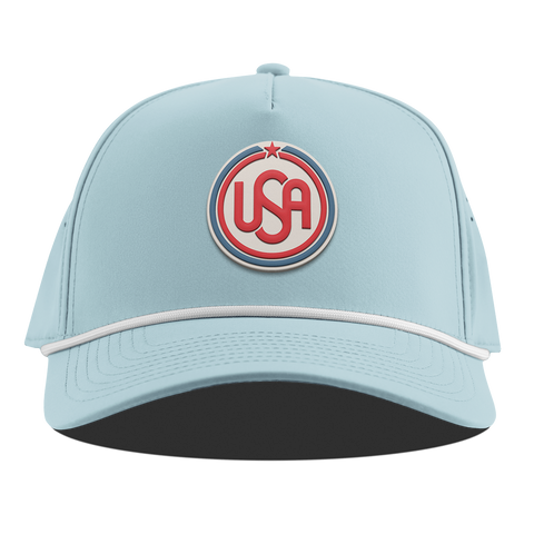 USA Icon Curved 5 Panel Rope Sky Blue