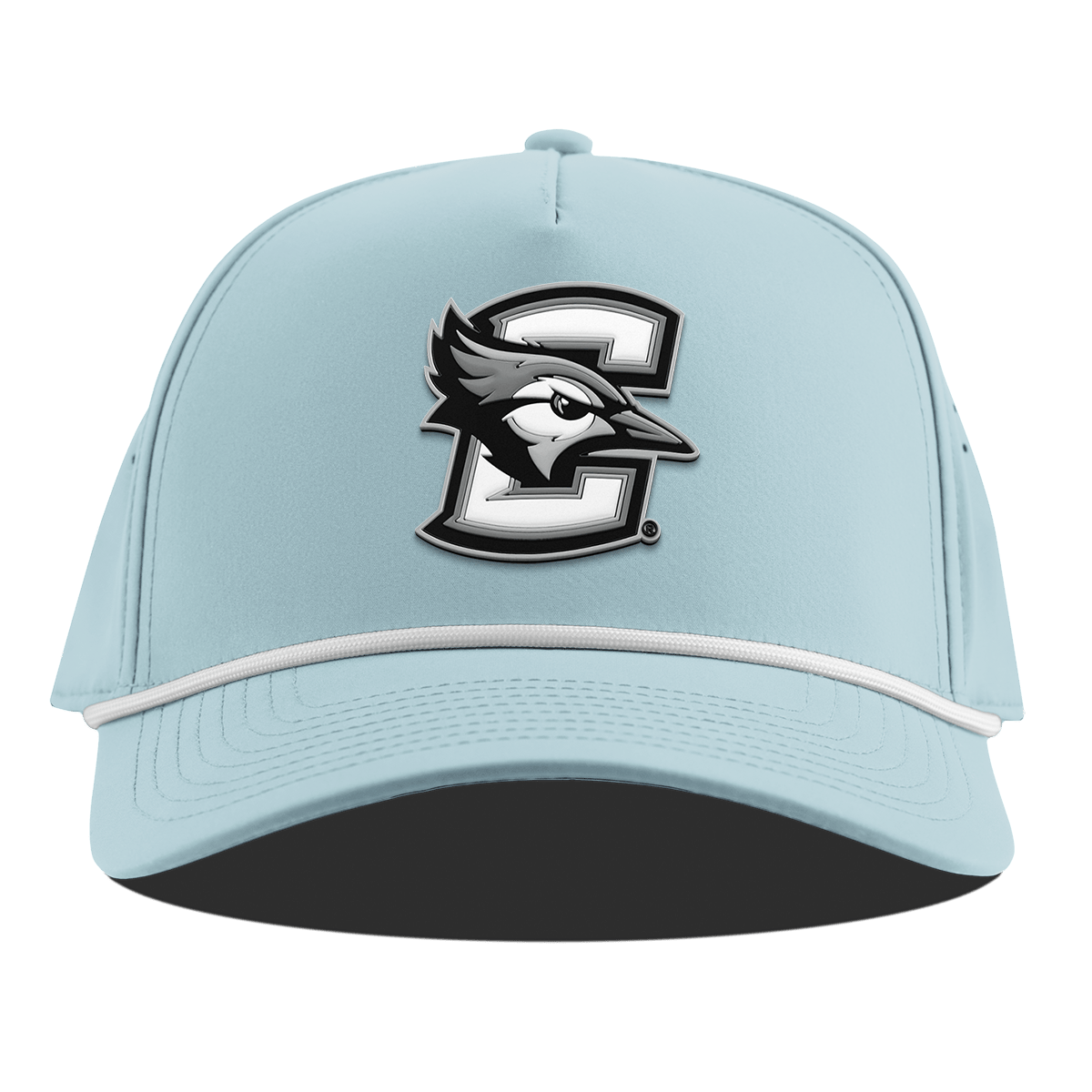 Creighton University "Vintage Creighton Block" Curved 5 Panel Rope Sky Blue