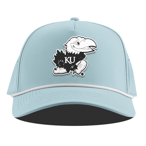 University of Kansas "Vintage Jayhawk" Curved 5 Panel Rope Sky Blue