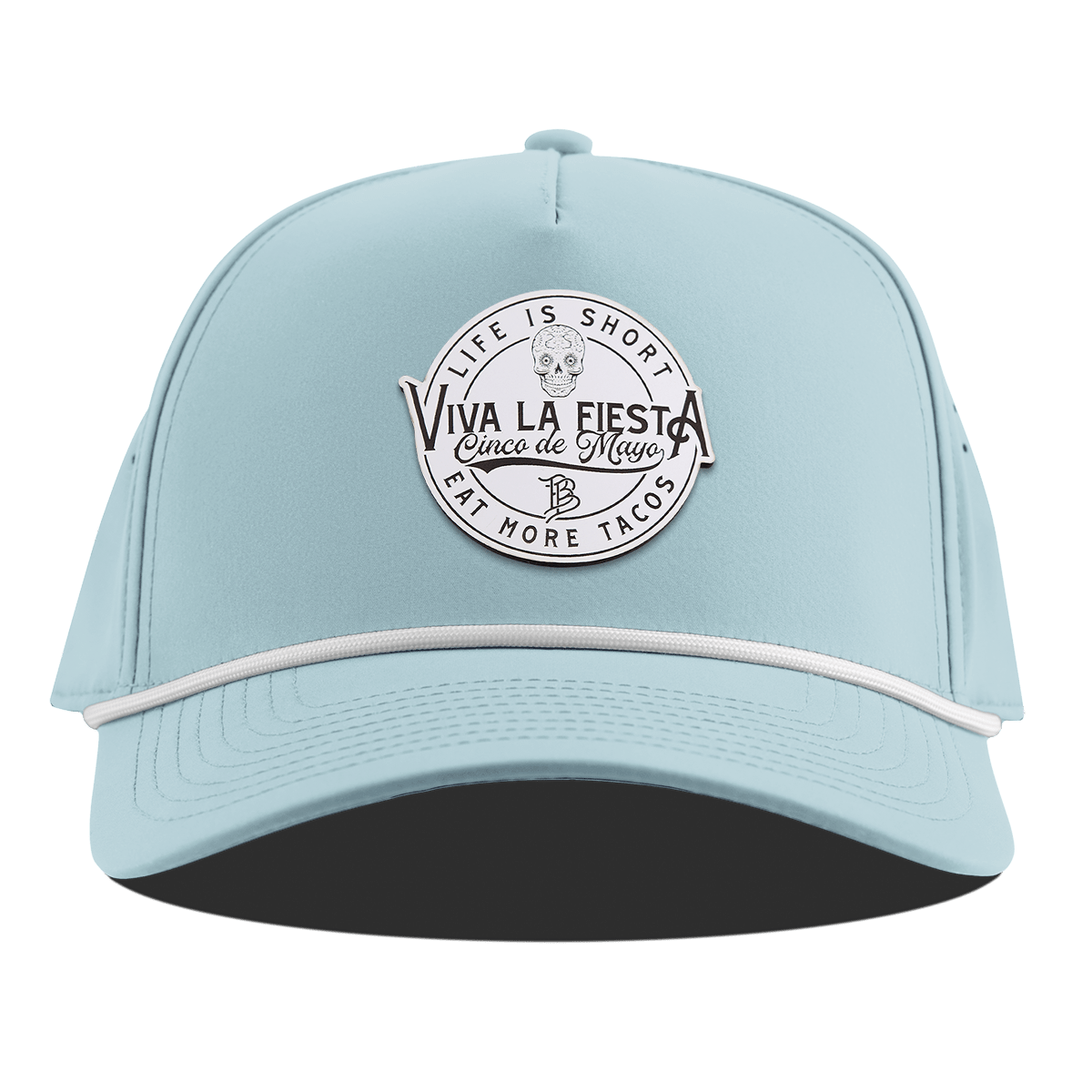 Branded Fiesta Curved 5 Panel Rope Sky Blue