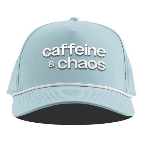 Caffeine & Chaos Curved 5 Panel Rope Sky Blue