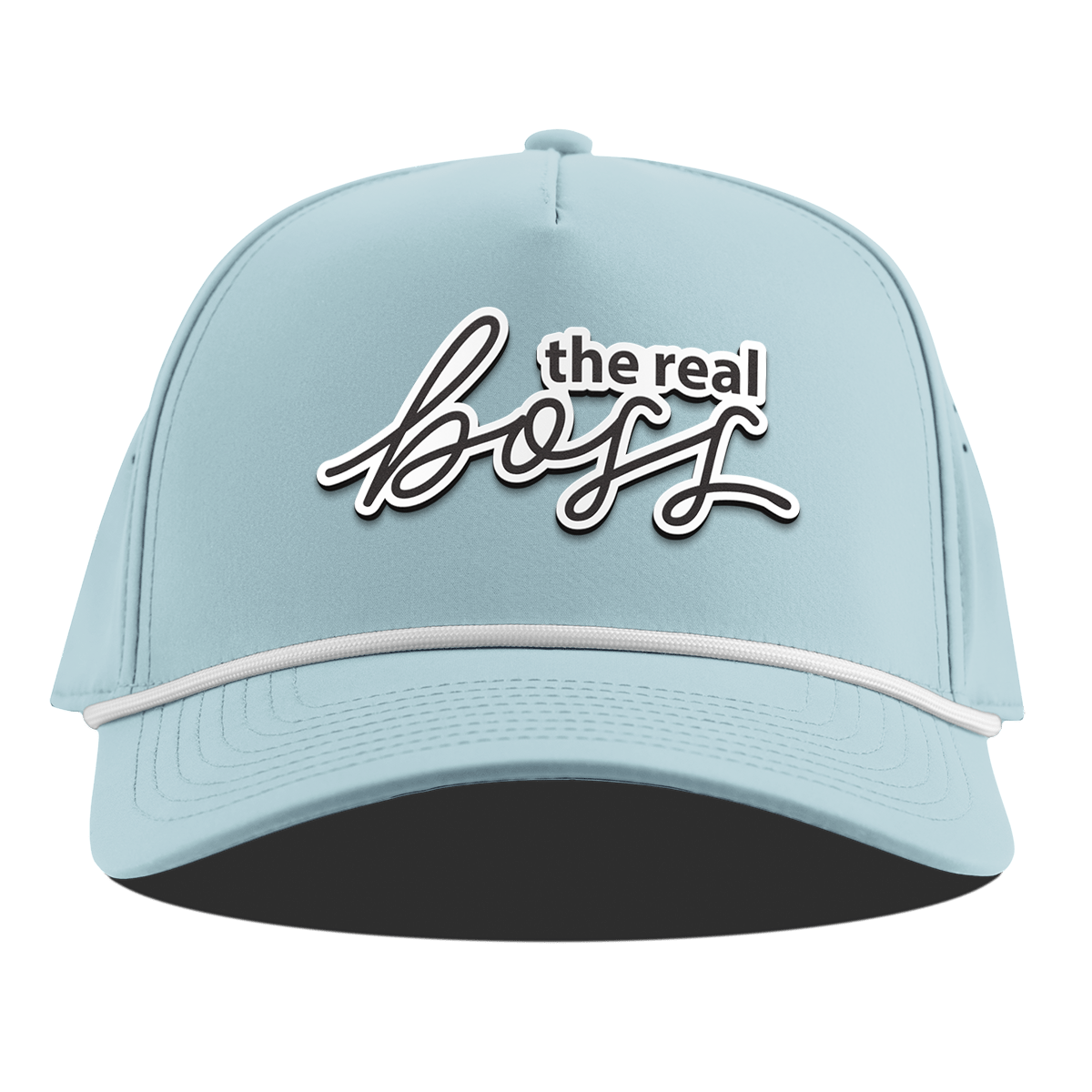 The Real Boss Curved 5 Panel Rope Sky Blue