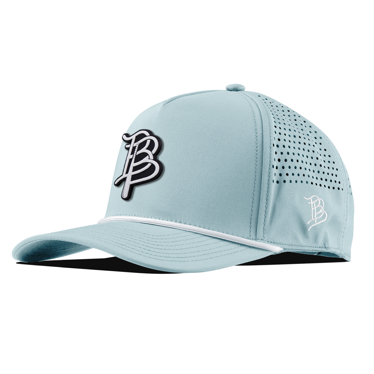 BB Baseball Cutout PVC Curved 5 Panel Rope Sky Blue