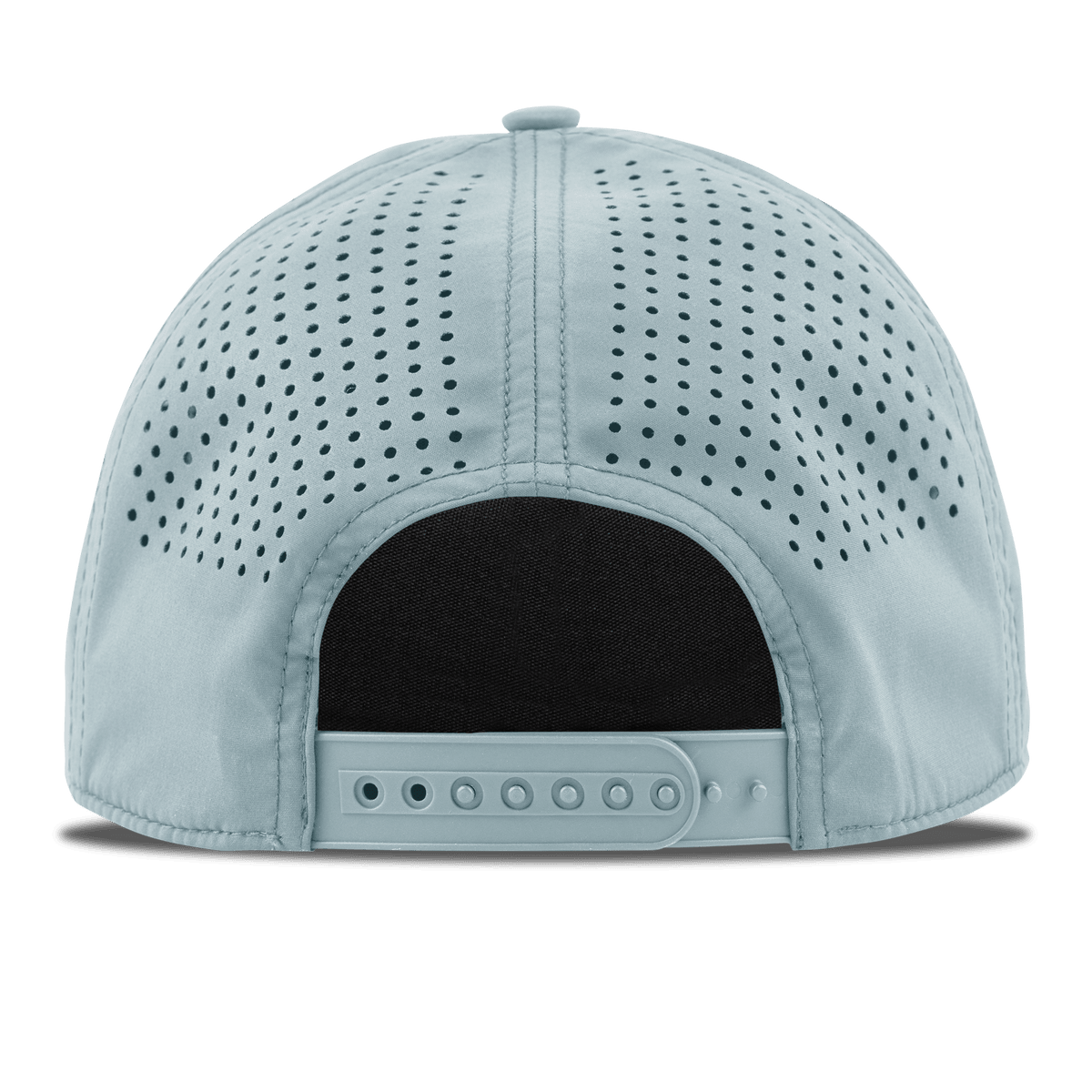 Turquoise Skull PVC Curved 5 Panel Rope Back Sky Blue