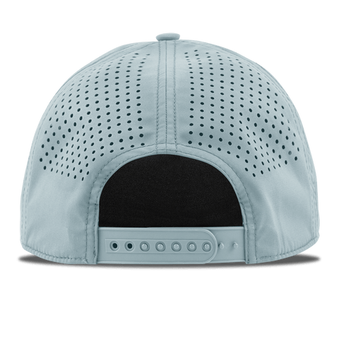 Turquoise Skull PVC Curved 5 Panel Rope Back Sky Blue