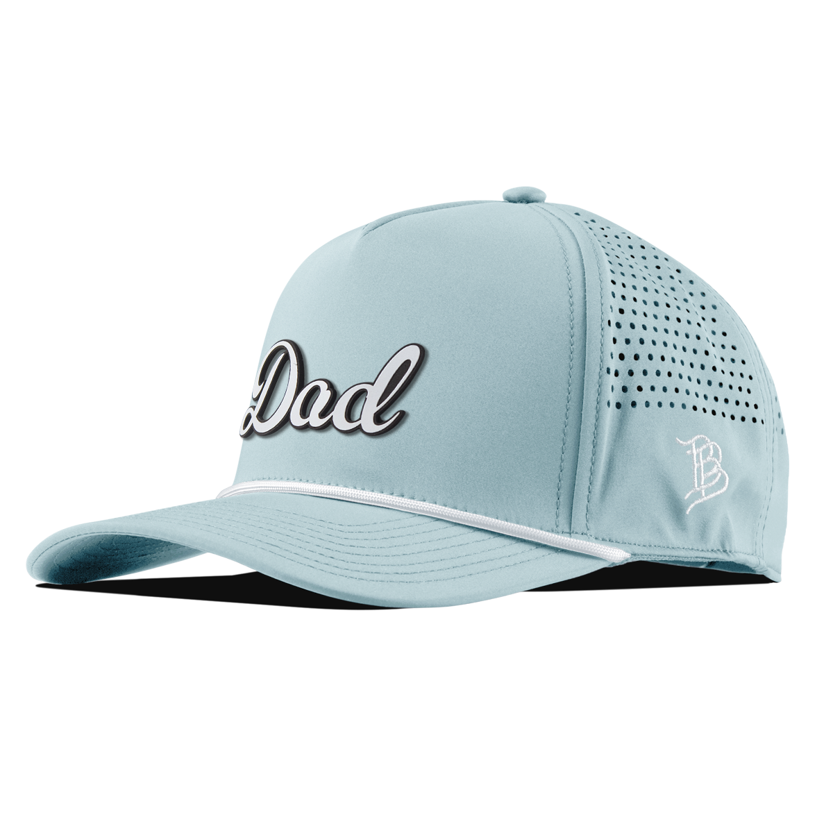 Dad Script Curved 5 Panel Rope Skyblue/White