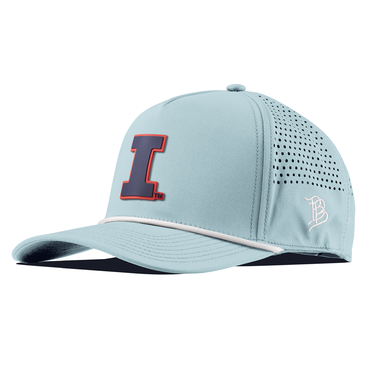 University of Illinois "Fighting Illini Navy" Curved 5 Panel Rope Sky Blue/White