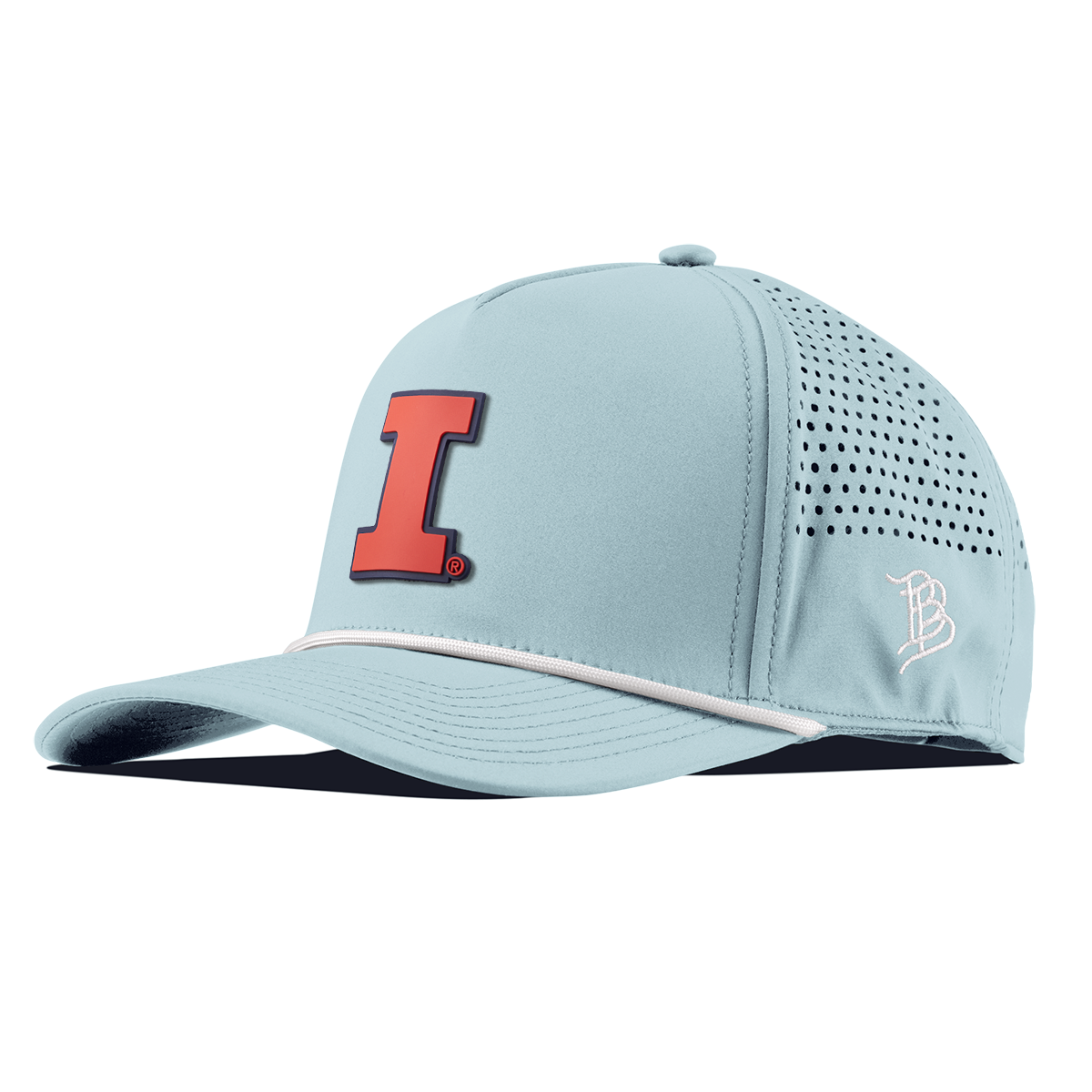 University of Illinois "Fighting Illini Orange" Curved 5 Panel Rope Sky Blue/White