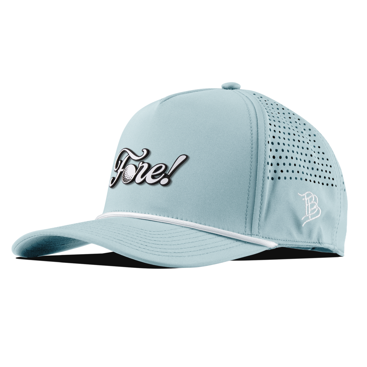 Fore! Curved 5 Panel Rope Sky Blue/White