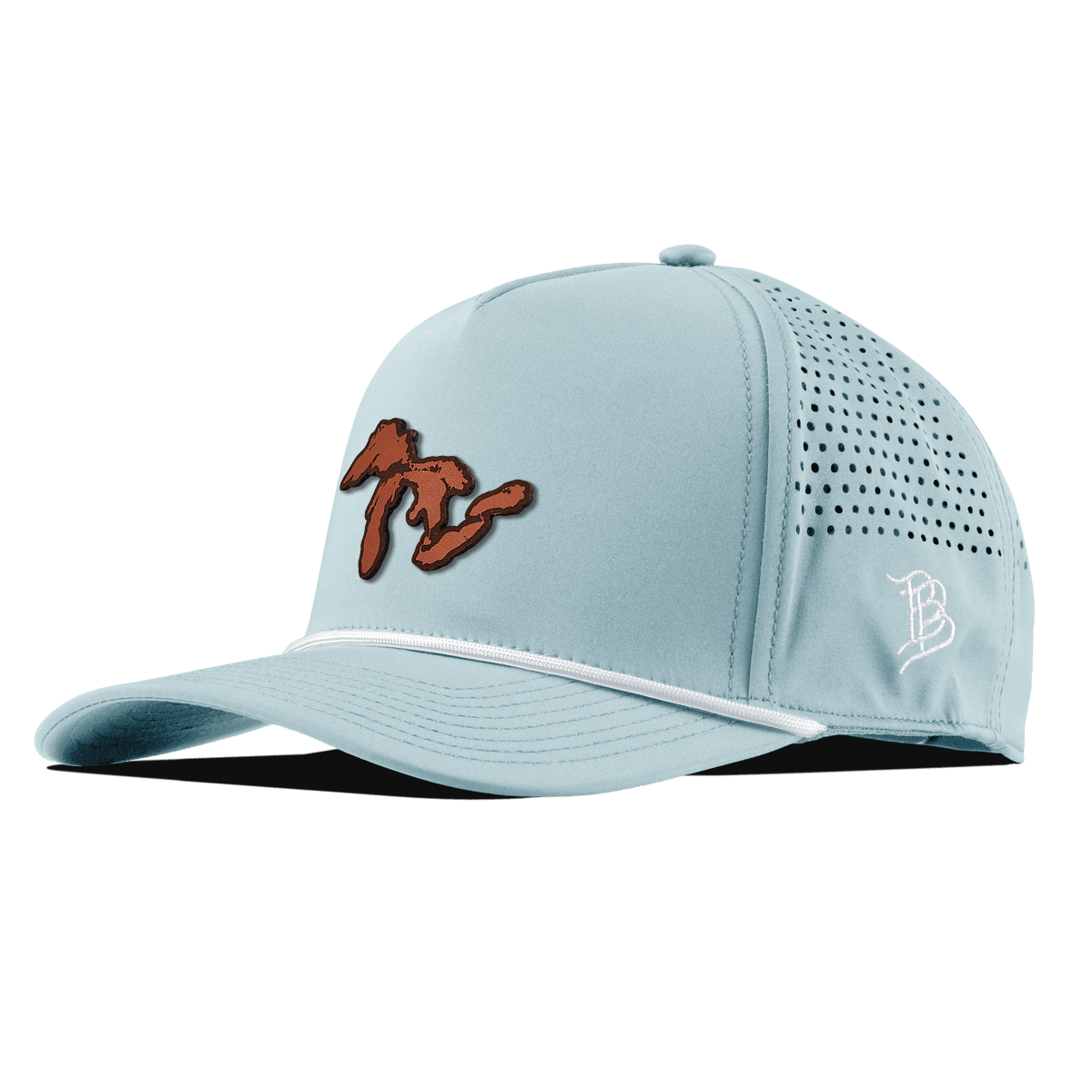 The Great Lakes Curved 5 Panel Rope Sky Blue/White