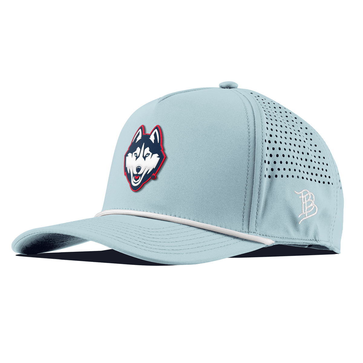 University of Connecticut "Huskies Mascot" Curved 5 Panel Rope Sky Blue
