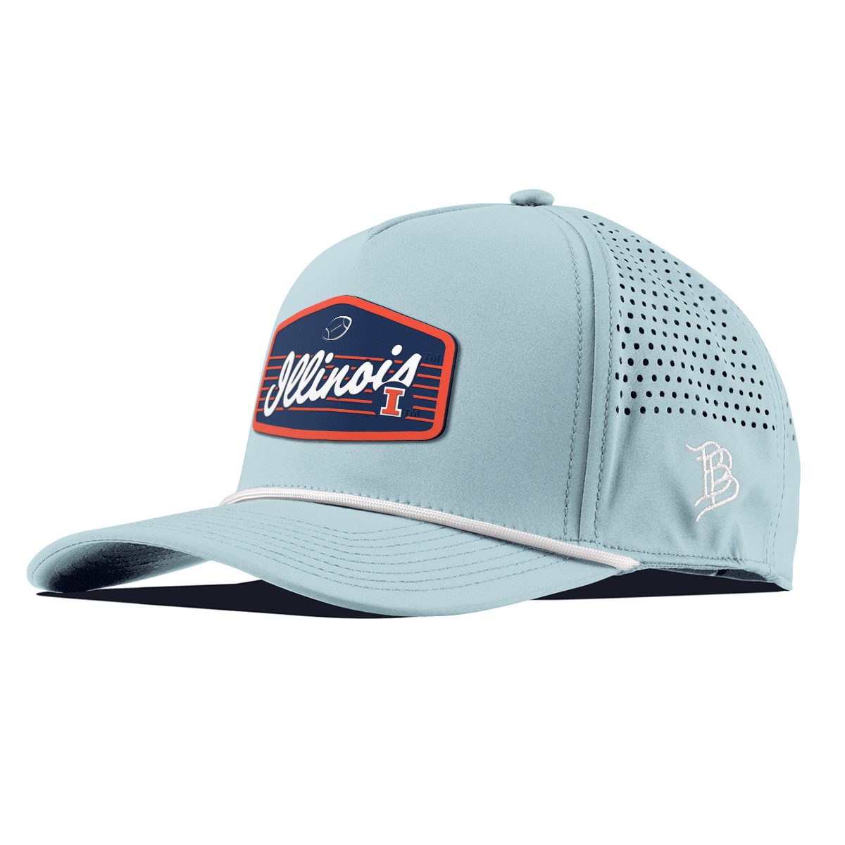 University of Illinois "Illini Football" Curved 5 Panel Rope Sky Blue