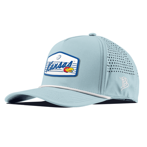 University of Kansas "Jayhawks Football" Curved 5 Panel Rope Sky Blue