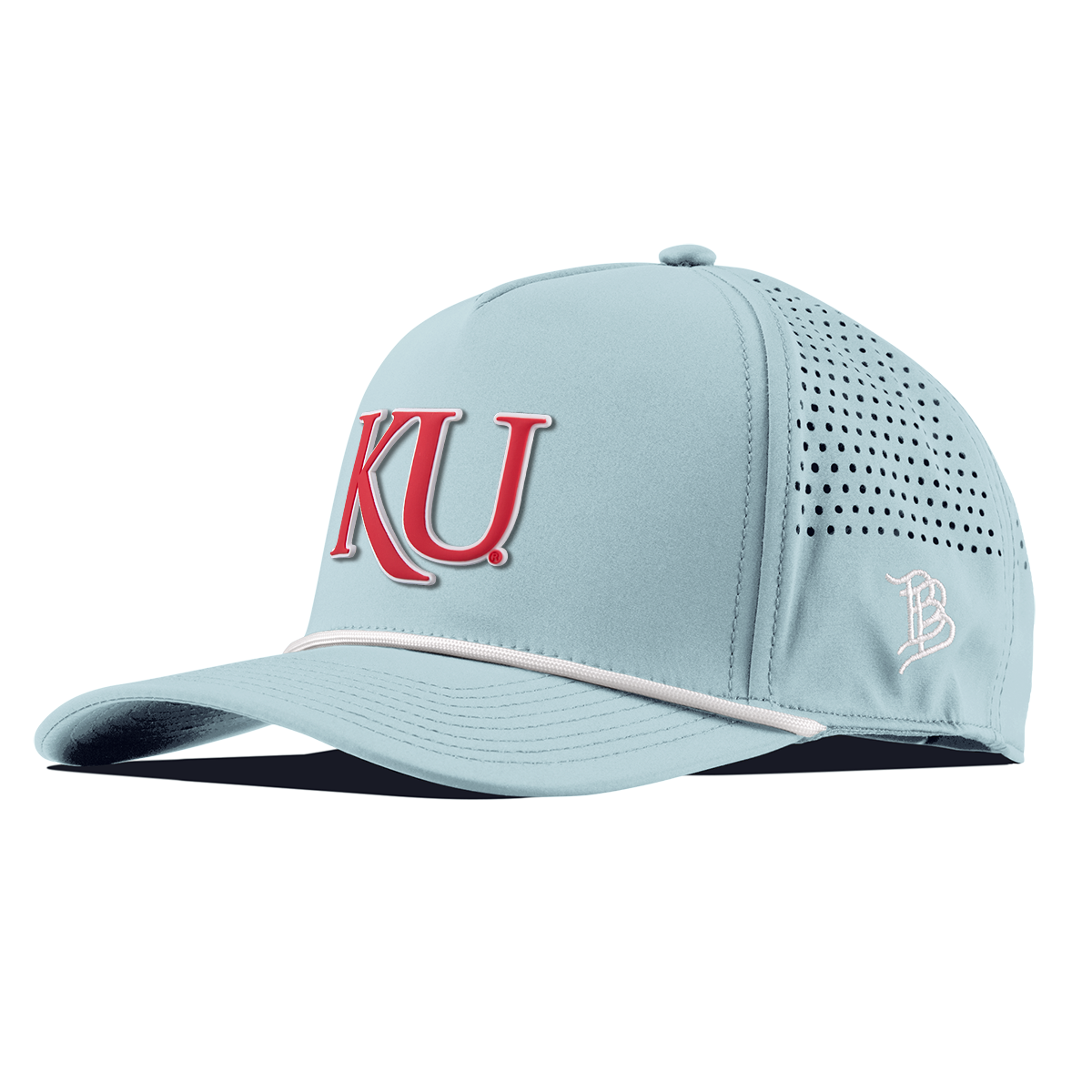University of Kansas "KU Block" Curved 5 Panel Rope Sky Blue