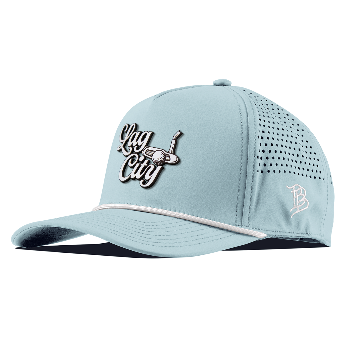 Lag City Script Curved 5 Panel Rope Sky Blue