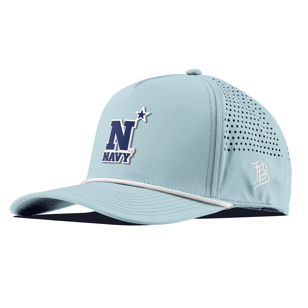 United States Naval Academy "Naval Academy Team Logo Navy" Curved 5 Panel Rope Sky Blue