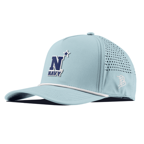 United States Naval Academy "Naval Academy Team Logo Navy" Curved 5 Panel Rope Sky Blue