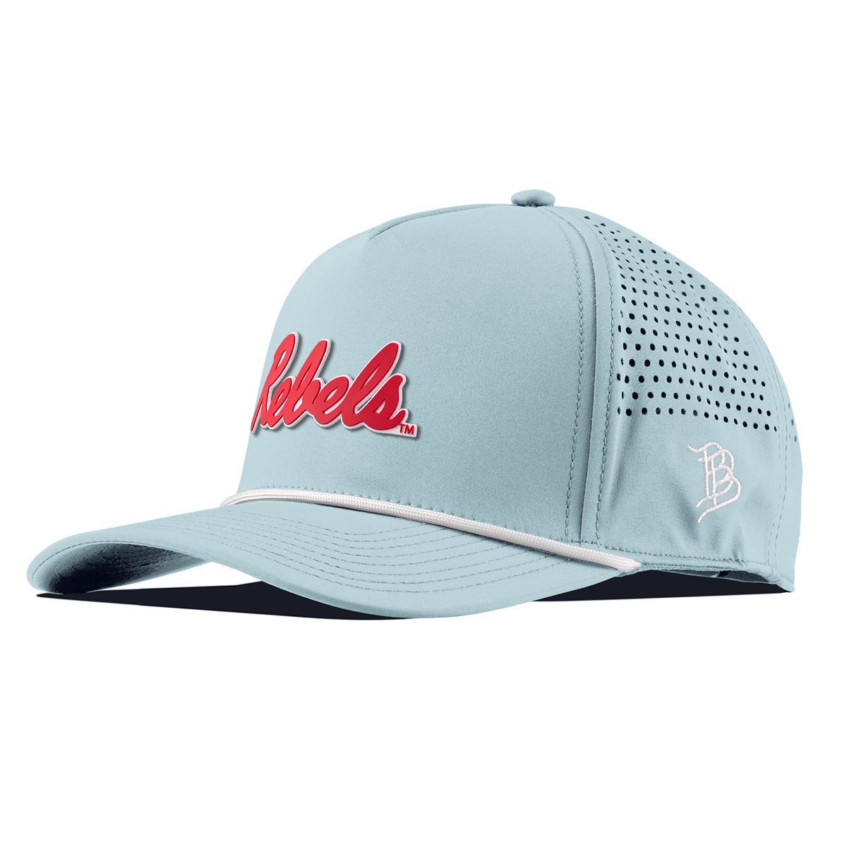 University of Mississippi "Ole Miss Crimson Rebels" Curved 5 Panel Rope Sky Blue
