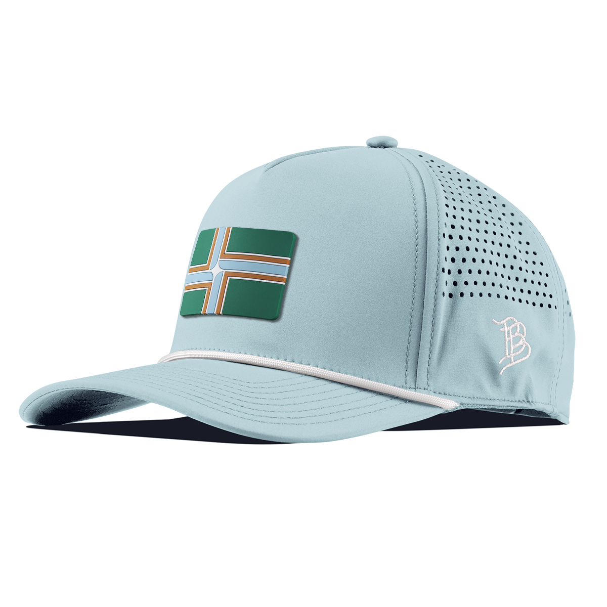 Portland Flag Curved 5 Panel Rope Sky Blue