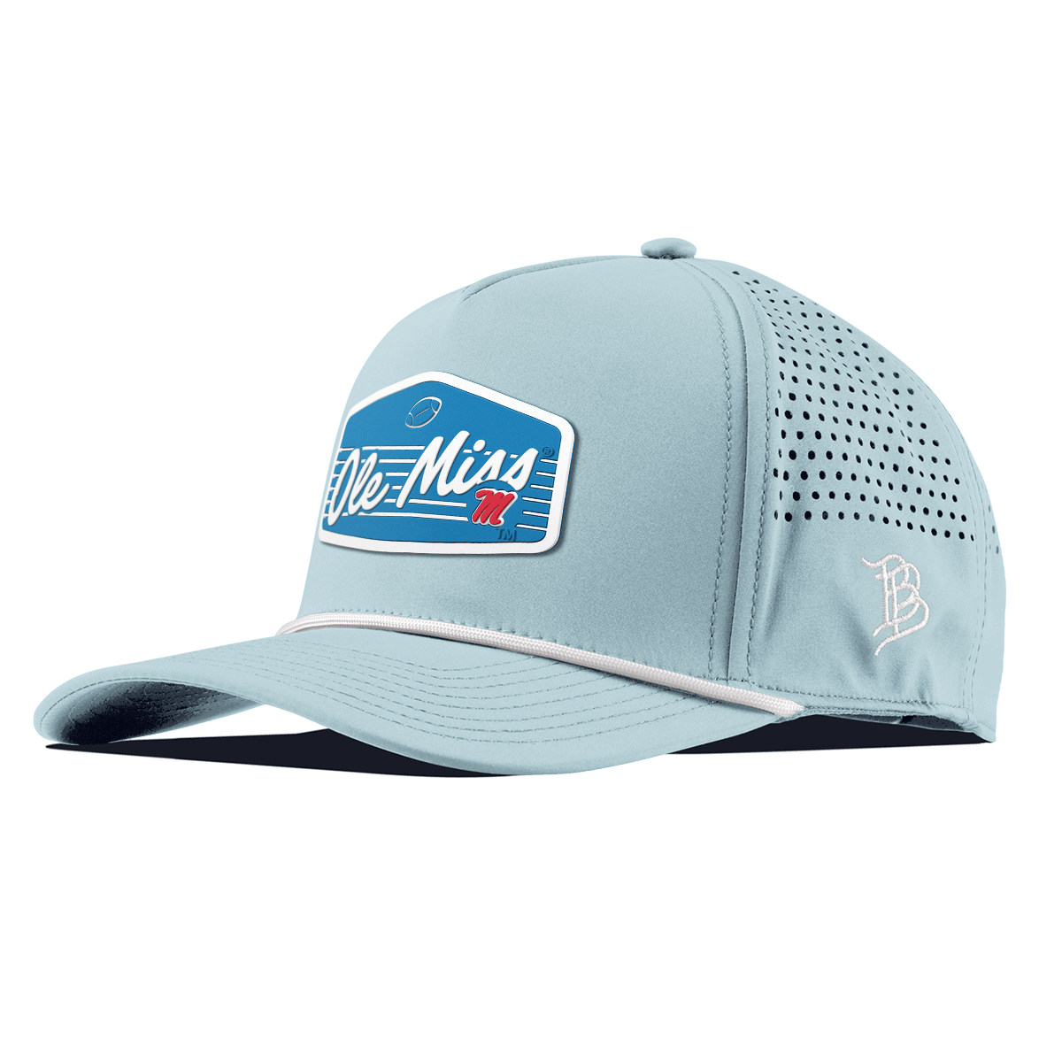 University of Mississippi "Rebel Football" Curved 5 Panel Rope Sky Blue