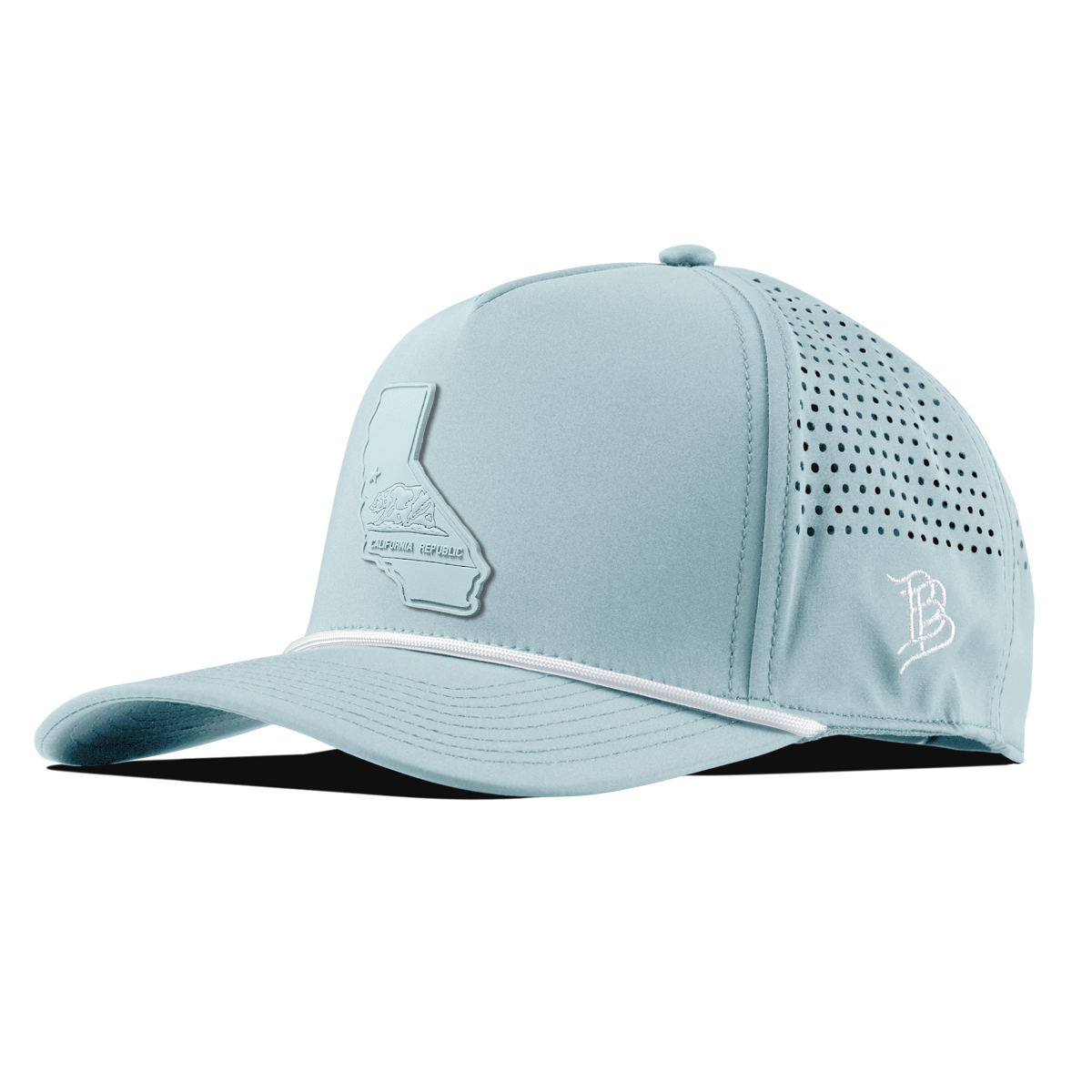 California Stealth Curved 5 Panel Rope Sky Blue/White