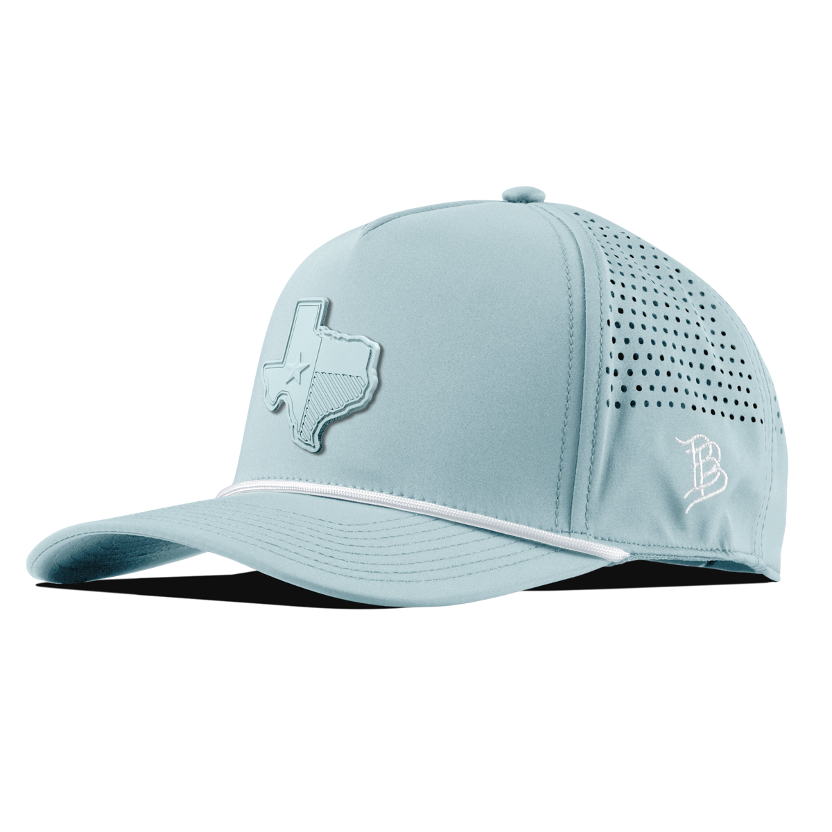 Texas Stealth Curved 5 Panel Rope Sky Blue/White