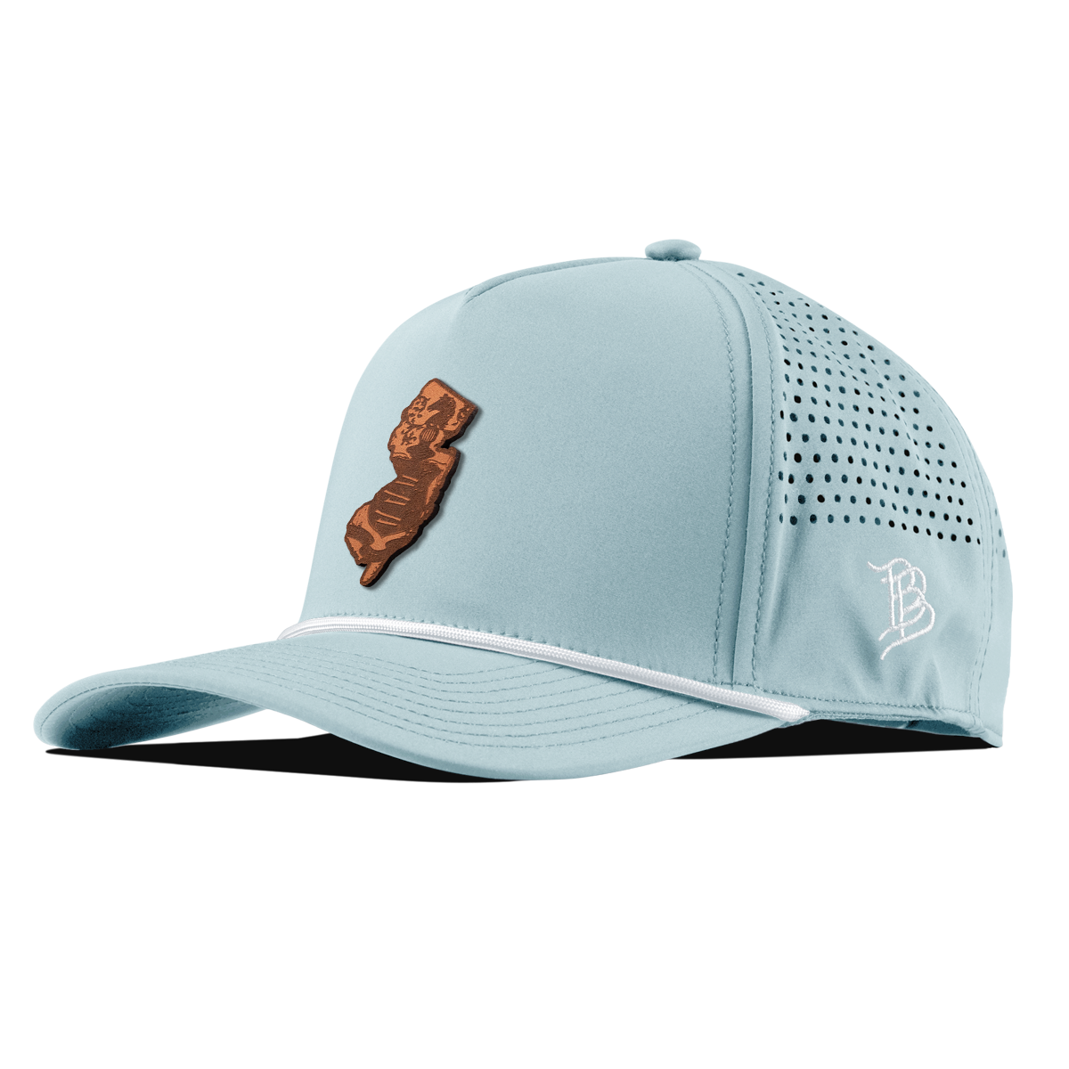 New Jersey 3 Tan Curved 5 Panel Rope Sky Blue