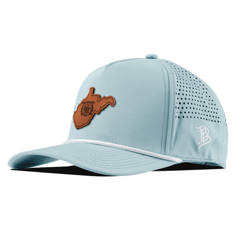 West Virginia 35 Curved 5 Panel Rope Sky Blue/White