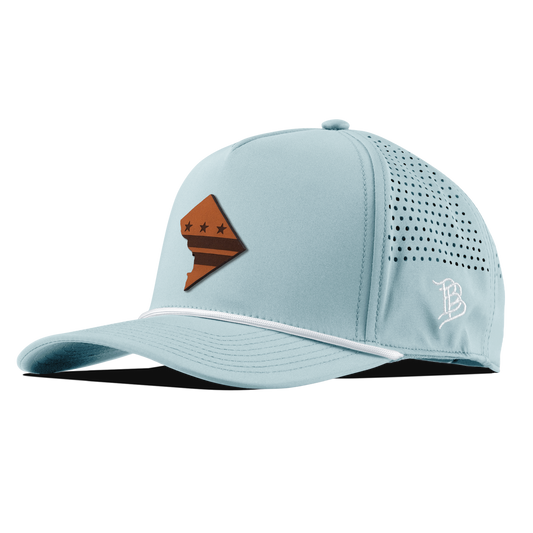 Washington DC Tan Curved 5 Panel Rope Sky Blue