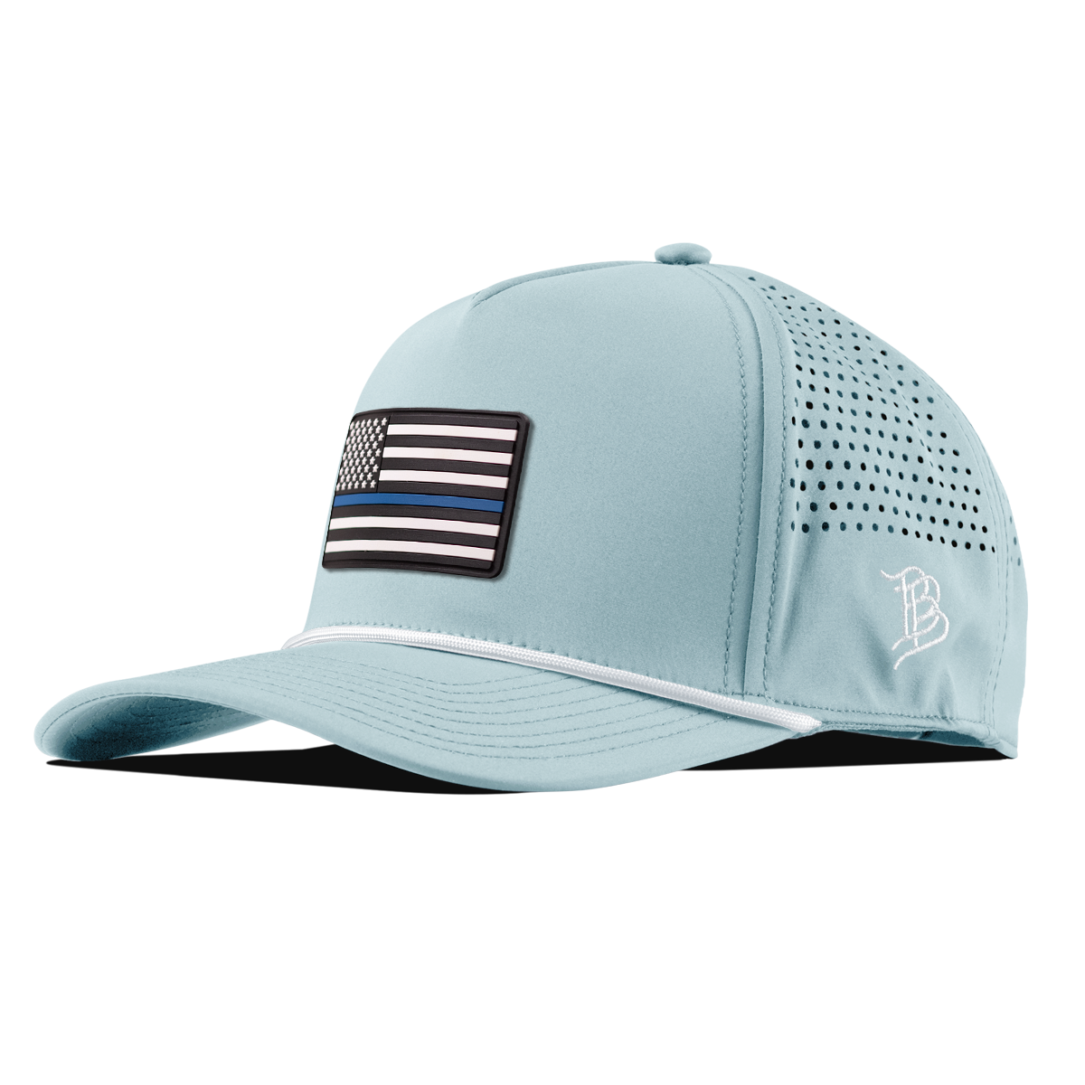 Thin Blue Line PVC Curved 5 Panel Rope Sky Blue/White