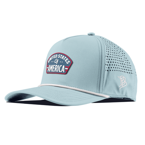 United States of America Badge Curved 5 Panel Rope Sky Blue