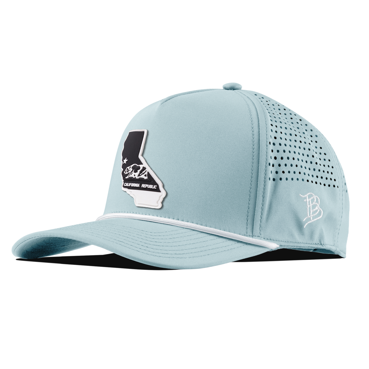 California Vintage Curved 5 Panel Rope Sky Blue/White