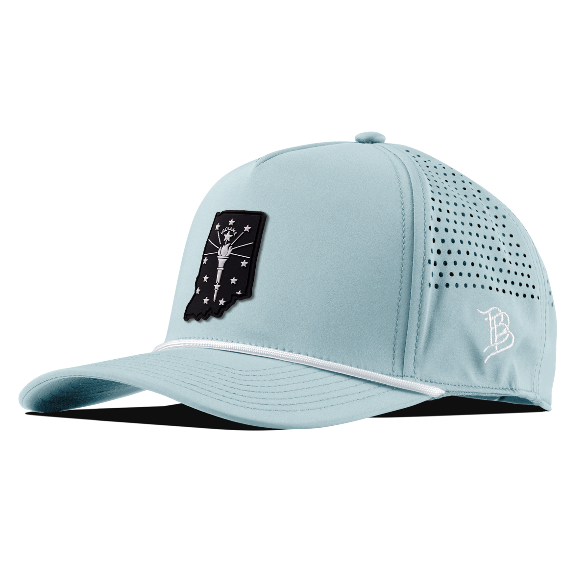 Indiana Vintage Curved 5 Panel Rope Sky Blue/White