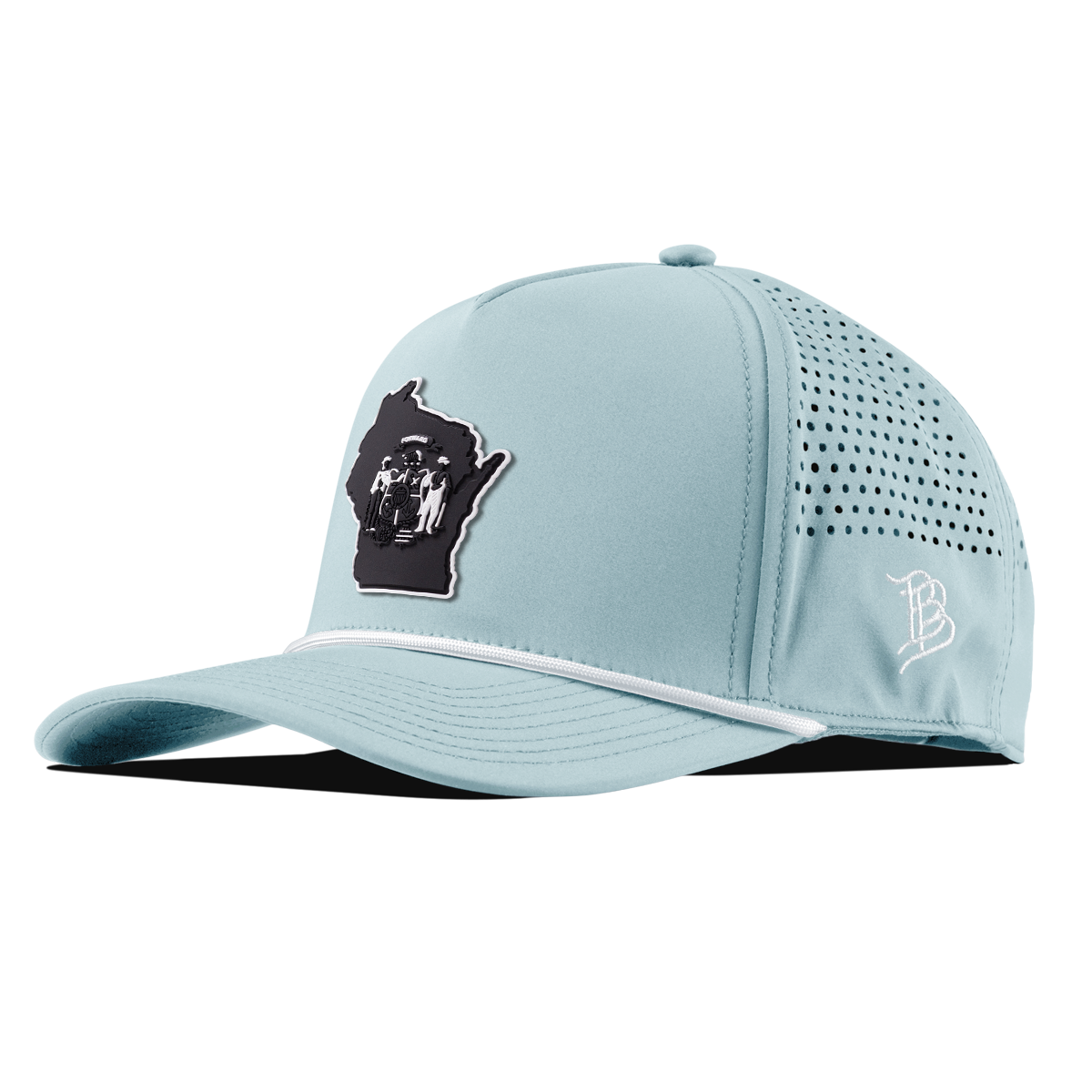 Wisconsin Vintage Curved 5 Panel Rope Sky Blue/White