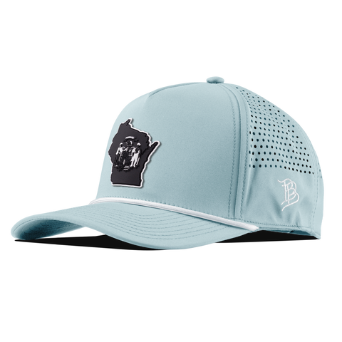 Wisconsin Vintage Curved 5 Panel Rope Sky Blue/White