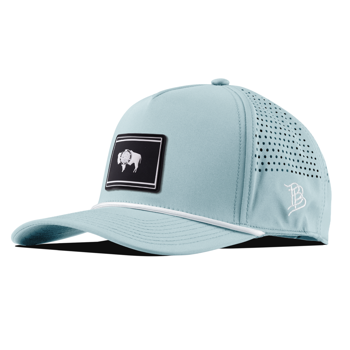 Wyoming Vintage Curved 5 Panel Rope Sky Blue/White
