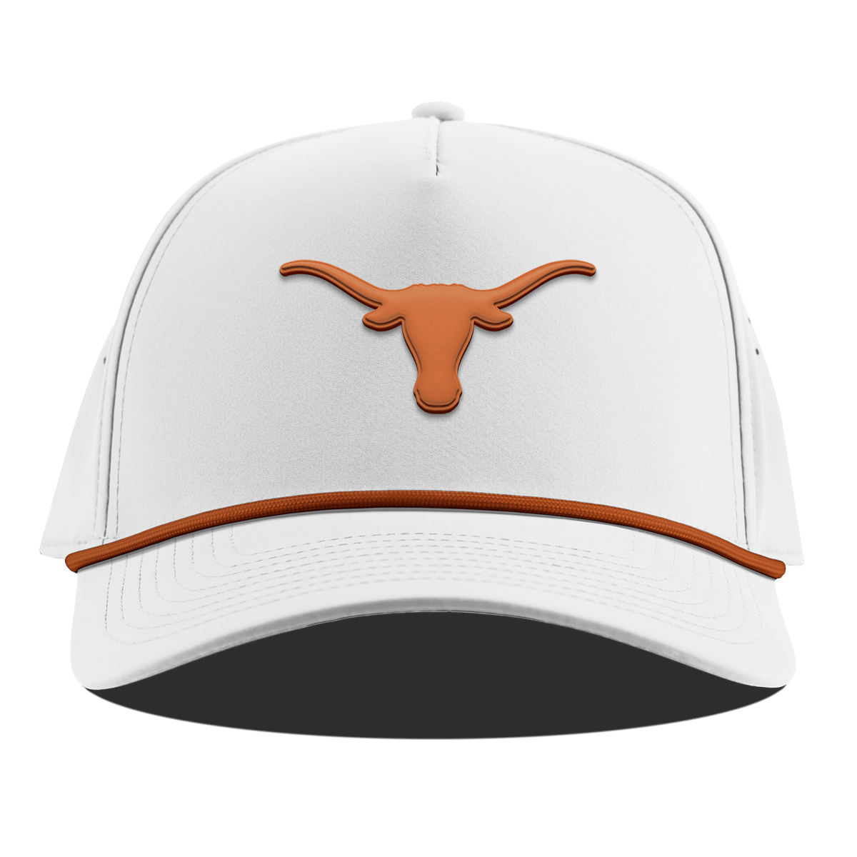 University of Texas "Texas Longhorn" Curved 5 Panel Rope White + Burnt Orange Rope