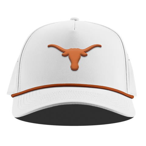University of Texas "Texas Longhorn" Curved 5 Panel Rope White + Burnt Orange Rope