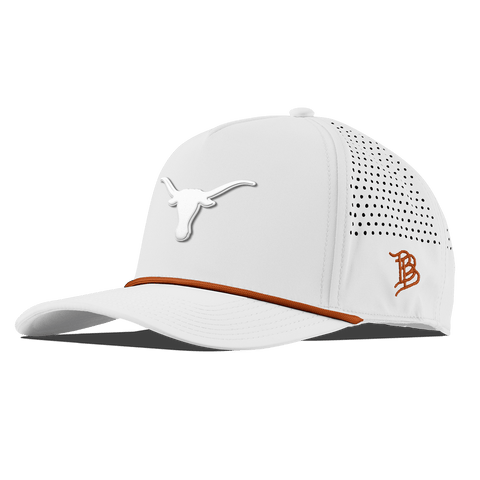University of Texas "Vintage Texas Longhorn" Curved 5 Panel Rope White + Burnt Orange Rope