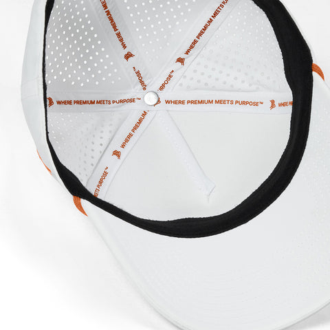 University of Texas "Vintage Texas Longhorn" Curved 5 Panel Rope White + Burnt Orange Rope