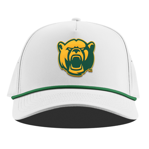 Baylor University "Baylor Bear" Curved 5 Panel Rope White + Kelly Green Rope