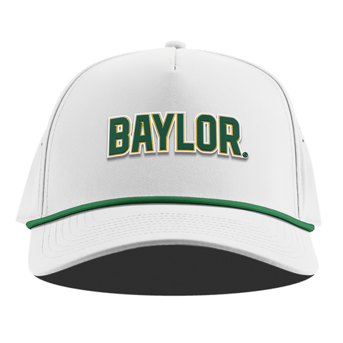 Baylor University "Baylor Block" Curved 5 Panel Rope White + Kelly Green Rope