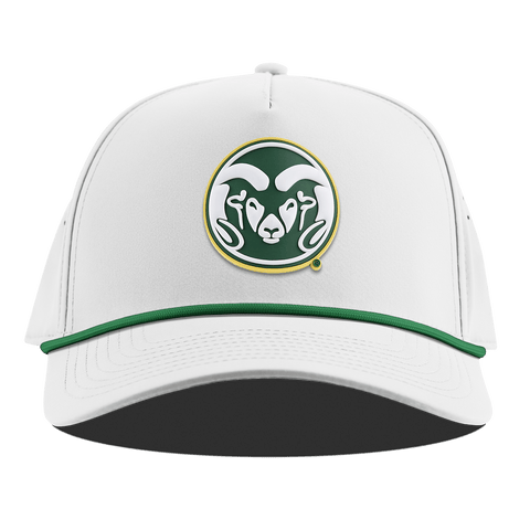 Colorado State University "Colorado State Team Logo" Curved 5 Panel Rope White + Kelly Green Rope
