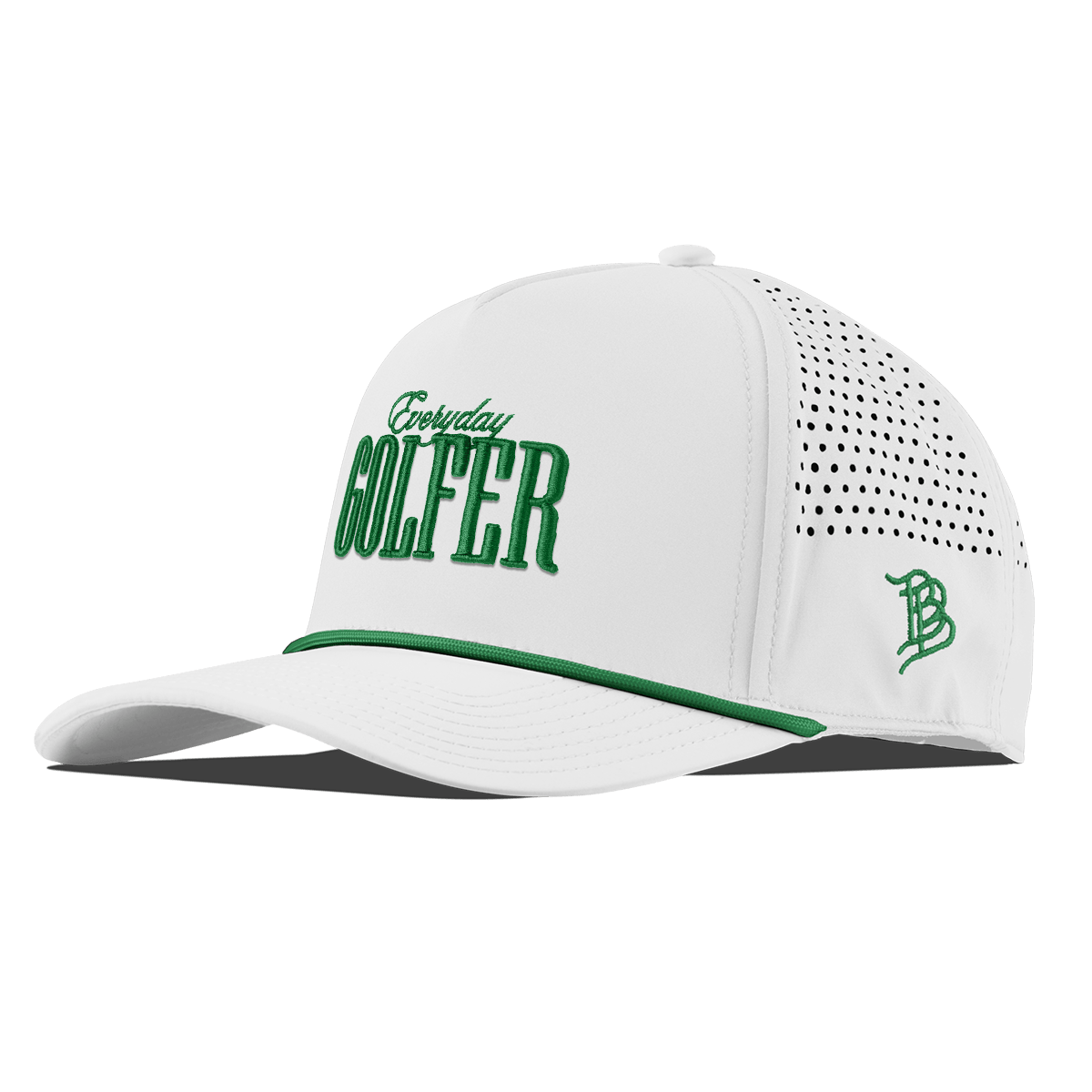 Everyday Golfer Curved 5 Panel Rope White + Kelly Green Rope