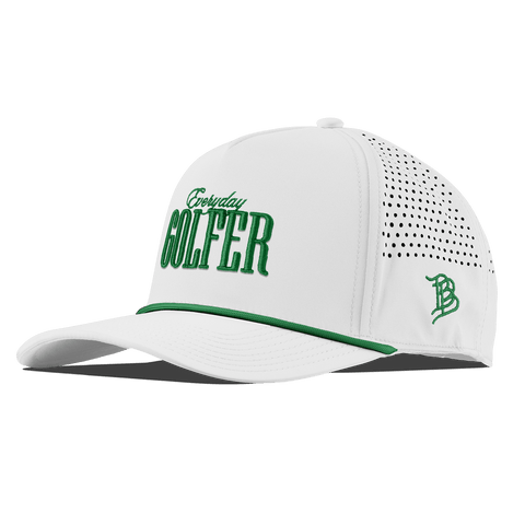 Everyday Golfer Curved 5 Panel Rope White + Kelly Green Rope